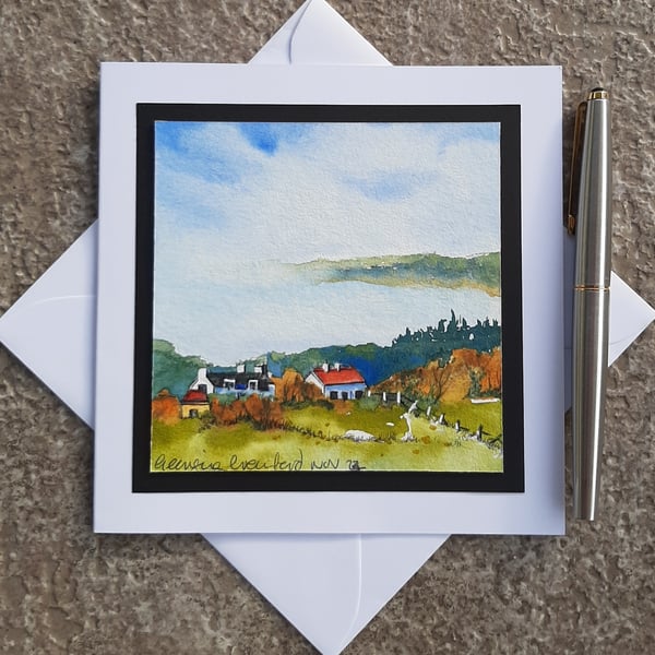 Handpainted Blank Card. Cliff Top Farm. The Card That's Also a Keepsake Gift