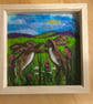 Needle felted boxing hares picture  - Image 3