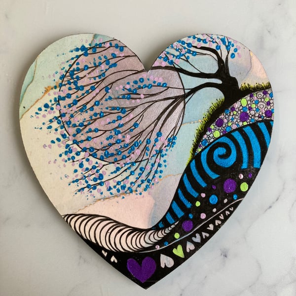 Doodle tree art plaque