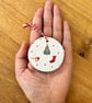 Set of 5 Christmas tree decorations, festive wooden ornaments, baubles or tags - Image 3