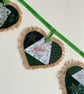 Christmas Hearts Hessian Bunting - green - Image 3