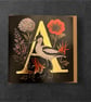 A is for Avocet, Allium, Anemone and Aquilegia blank greeting card