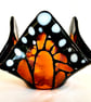 Red Admiral Fused Glass Butterfly Handkerchief Candle Holder - Image 5