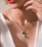 Four leaf Clover and Pearl Pendant Necklace - White Gold Plated 