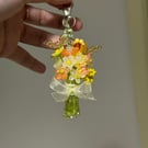Handmade beaded flower bouquet keychain