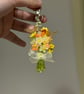 Handmade beaded flower bouquet keychain