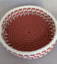 Handmade Coiled Macramé Basket - Rust & Off White Decorative Basket - Image 7
