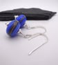 blue lampwork glass earrings - Image 1