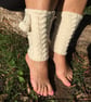 Women's Leg Warmers, Hand Knitted Pom Pom Boots Cuffs