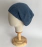 SLOUCH BEANIE hat .'Elodie' .Luxury alpaca, merino wool blend . Denim blue.  - Image 5
