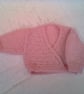 Hand Knitted Baby's Crossover Style Ballerina Cardigan, Prem Sizes, Custom Make