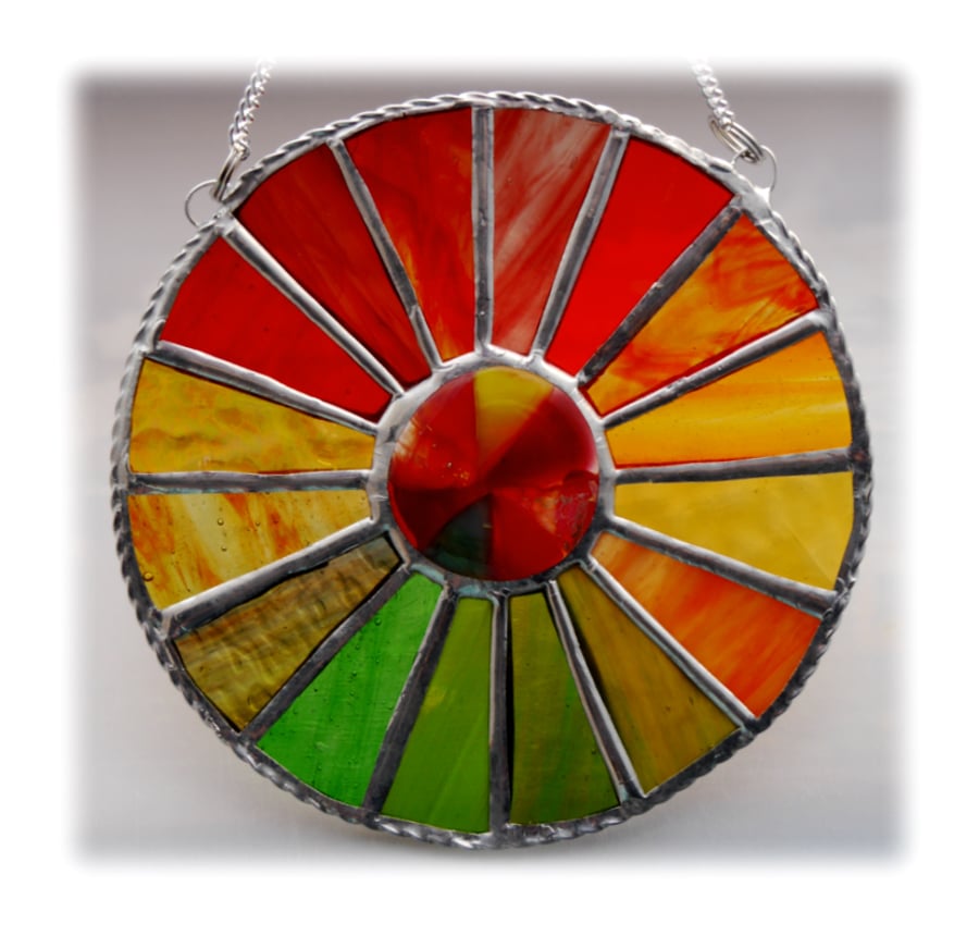 Autumn Equinox Suncatcher Stained Glass Handmade 007