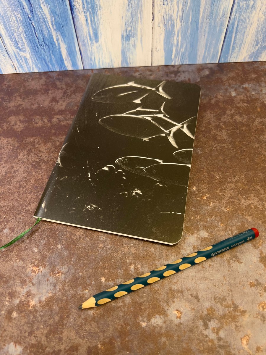Notebook, Marine themed, A5 (ish), made from up-cycled and recycled materials.