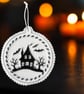 Haunted house Halloween Embroidered Hanging Keepsake, 