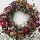 Dried Flower Wreath. 28cm Diameter. Handmade. 