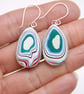 Harley fordite earrings - mint sparkles - Image 2