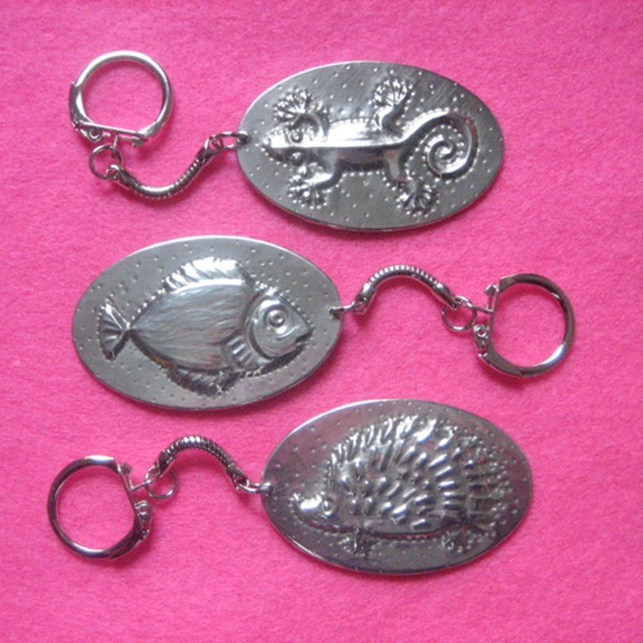 Pewter keyring,fish design