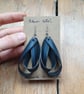 Blue Stripe Double Loop Inner Tube Earrings