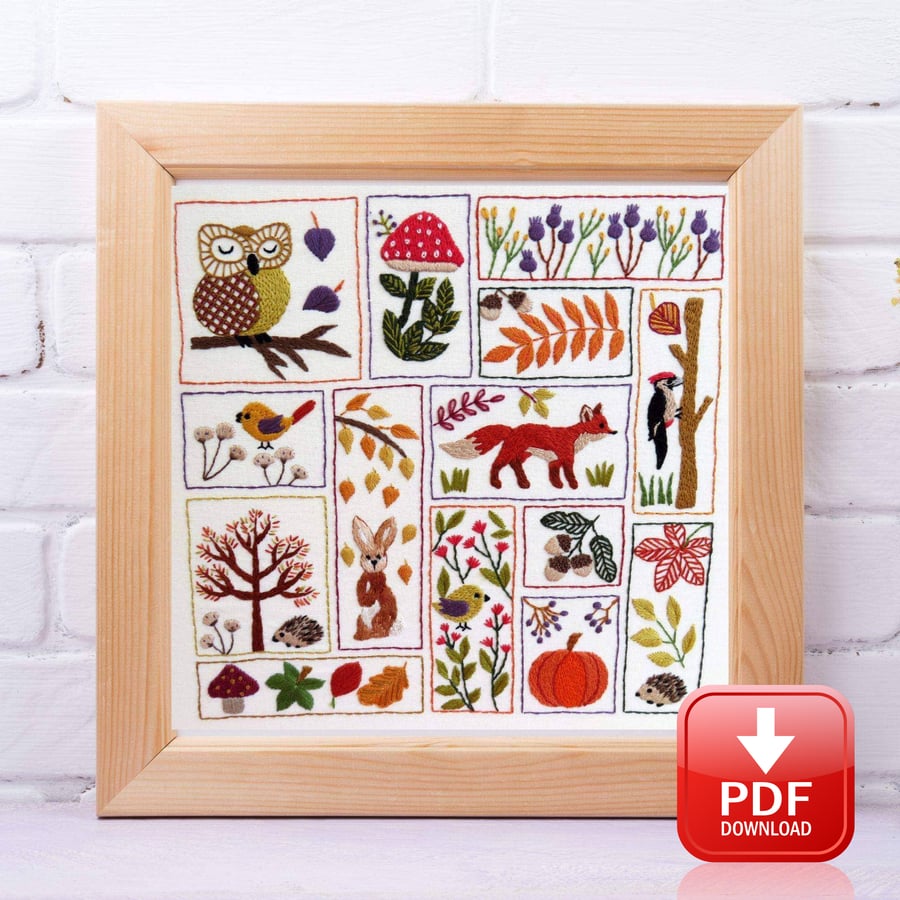 Autumn Splendour Hand Embroidery PDF Pattern