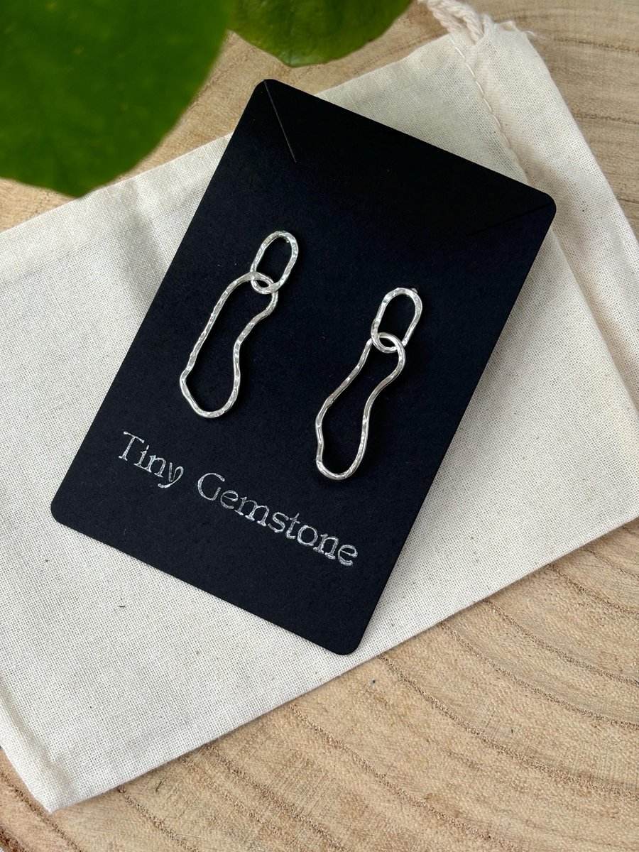 Double Hoops Earrings, statement silver earrings, minimalist jewellery 