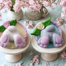 Cute Bunny Fridge Magnet- White