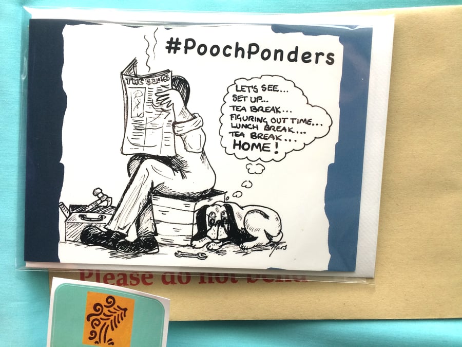Card- Pooch Ponders Work