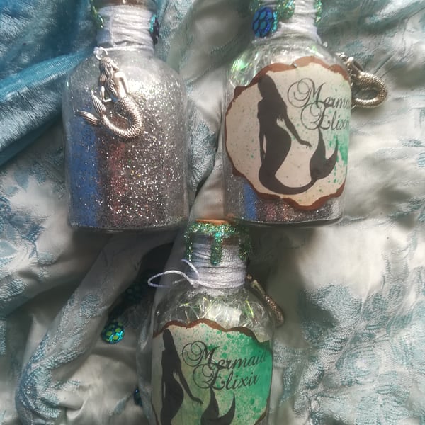 Magical potion bottle, prop bottle, Mermaid inspired 