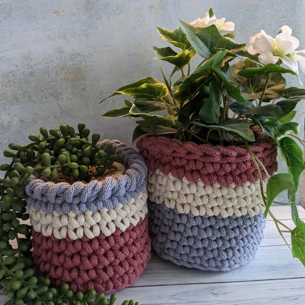 Plant pot covers, set of 2, home decor, new home gift