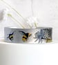 Bee cuff bracelet, jewellery bangle with bumble bees. (533)             - Image 1