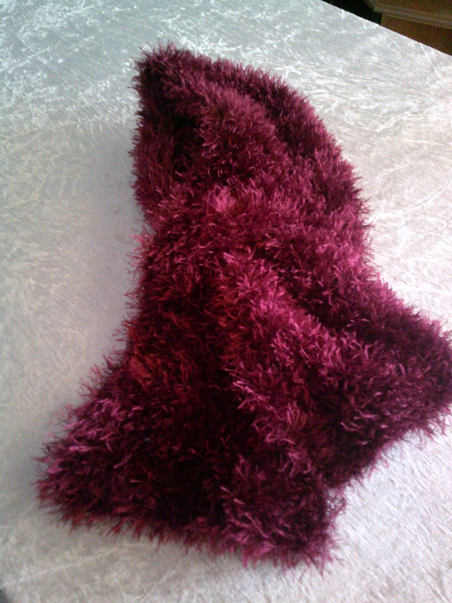 Hand Knitted Burgundy Necktie