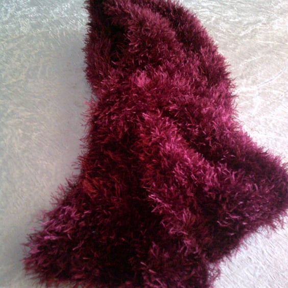 Hand Knitted Burgundy Necktie