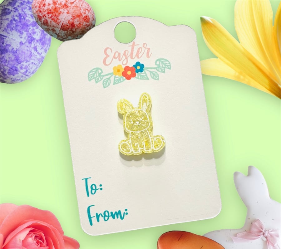 Easter bunny brooch, alternative easter gift