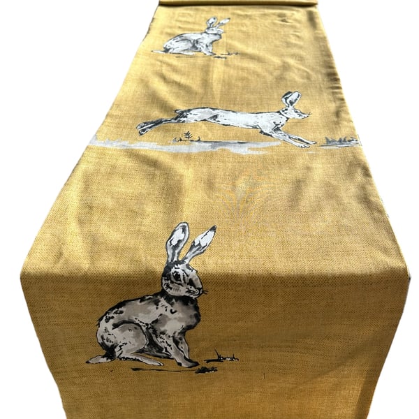 Hare, Rabbit. Easter. Print, Table Runner 1.9 x 30cm Gift Idea