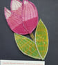 Tulip silk brooch: ivory and pinks - Image 4