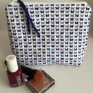 Small Lined Make-Up Bag with Zip Opening
