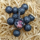 Wire Wrapped Floral Bead and Cosmic Beads - Polymer Clay
