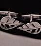 Leaf Cufflinks, Silver Nature Jewellery, Handmade Wildlife Gift for Him - Image 5