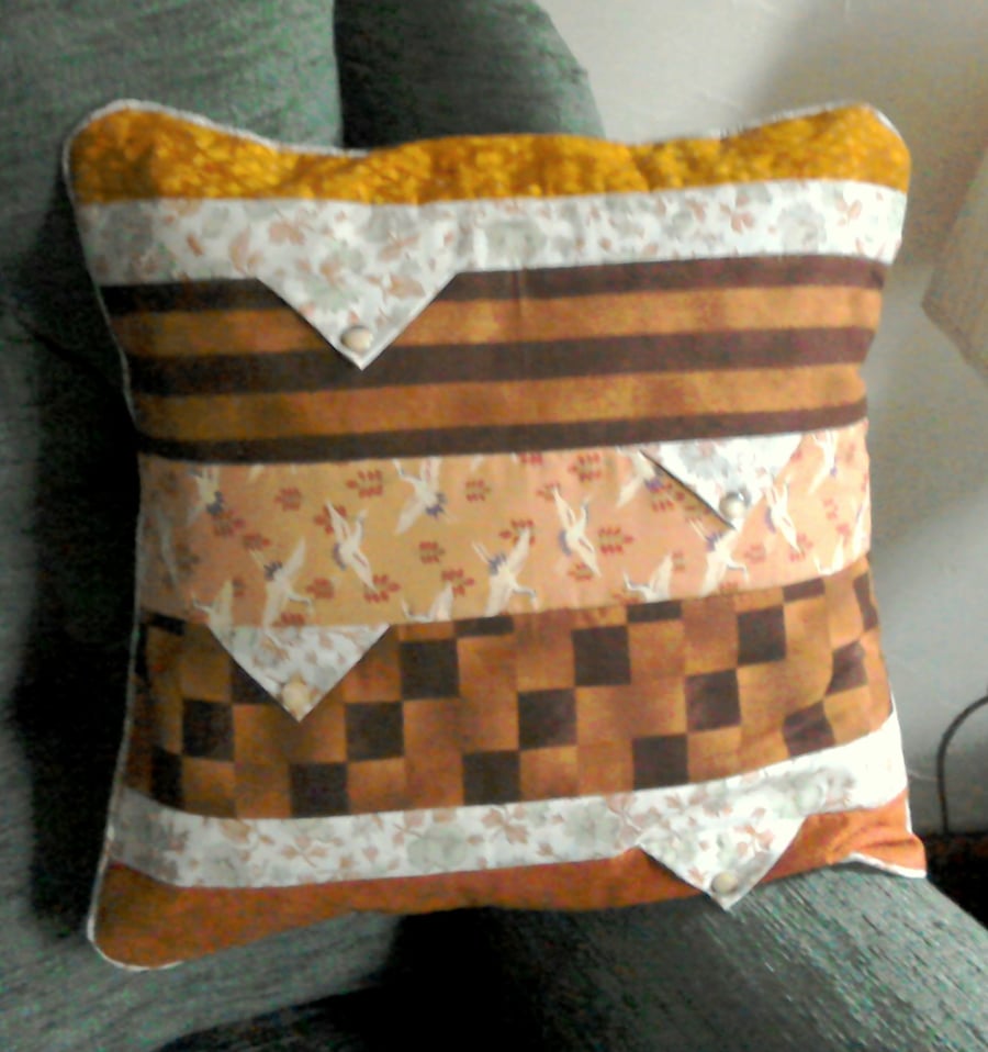 Patchwork Cushion in Autumn Colours