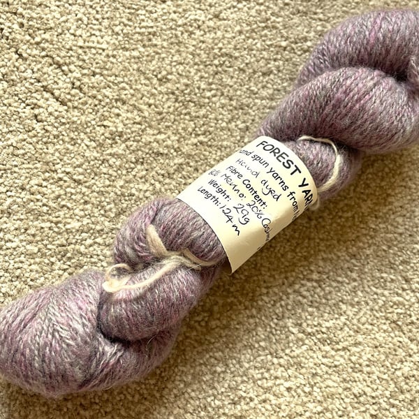 HANDSPUN MERINO & CASHMERE YARN, HAND DYED, 28g