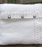 Cushion cover white hand knit - Image 1