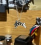 Sterling silver leaping bunny rabbit with heart cutouts pendant necklace - Image 4