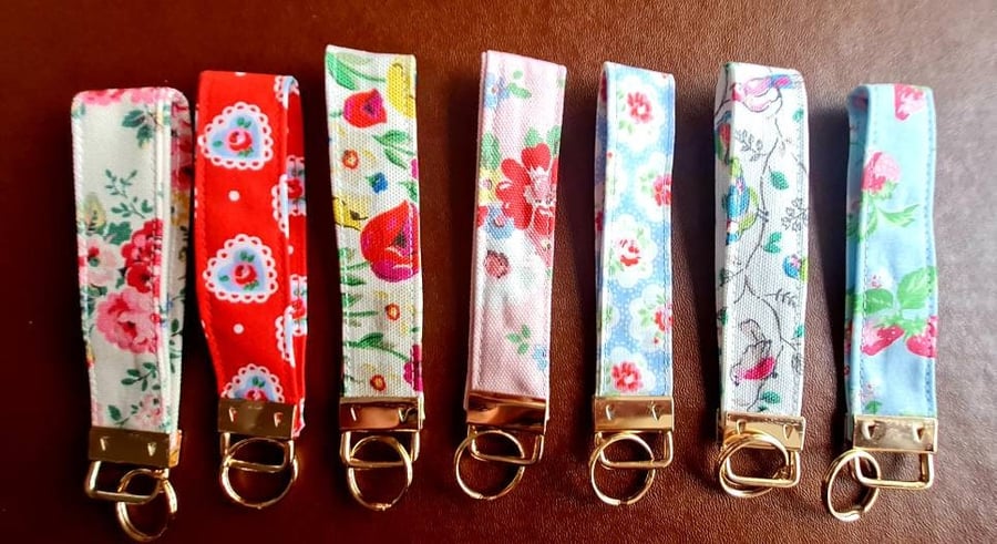 Cath Kidston fabric wristlet keychains