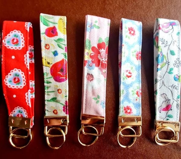 Cath Kidston fabric wristlet keychains