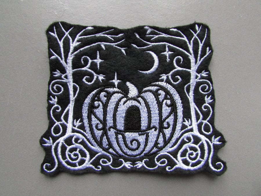 Princess Pumpkin Carriage Embroidered Sew on Applique Patch