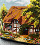 Thatched Country Cottage tapestry cushion cover with pompoms - Image 7