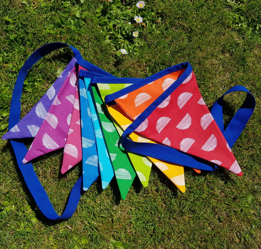 Cotton rainbow bunting in a bag