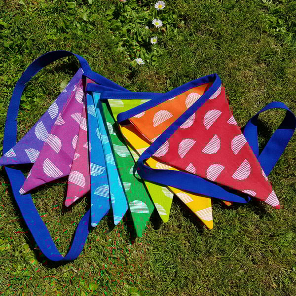 Cotton rainbow bunting in a bag