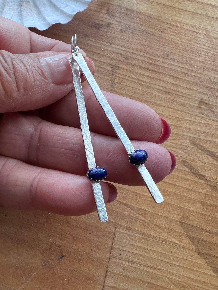 Long lapis lazuli dangles