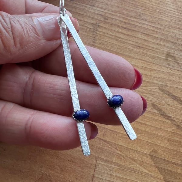 Long lapis lazuli dangles