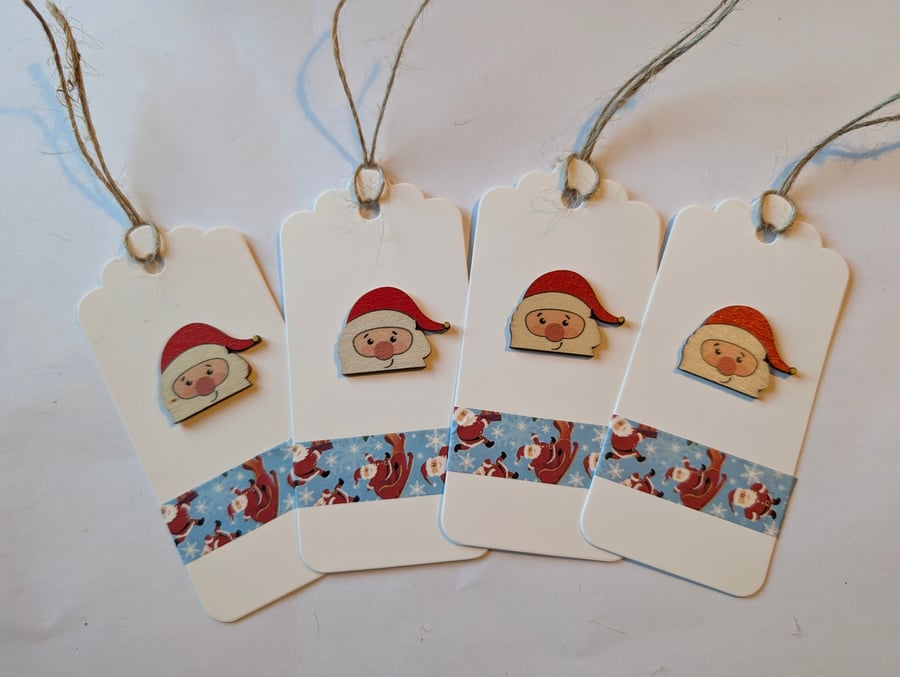 Homemade Christmas gift tags pack - Santa